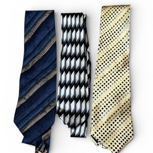 Bundle of Assorted Brands Colors Design Tie Set of 3